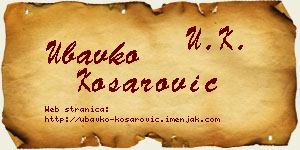 Ubavko Košarović vizit kartica